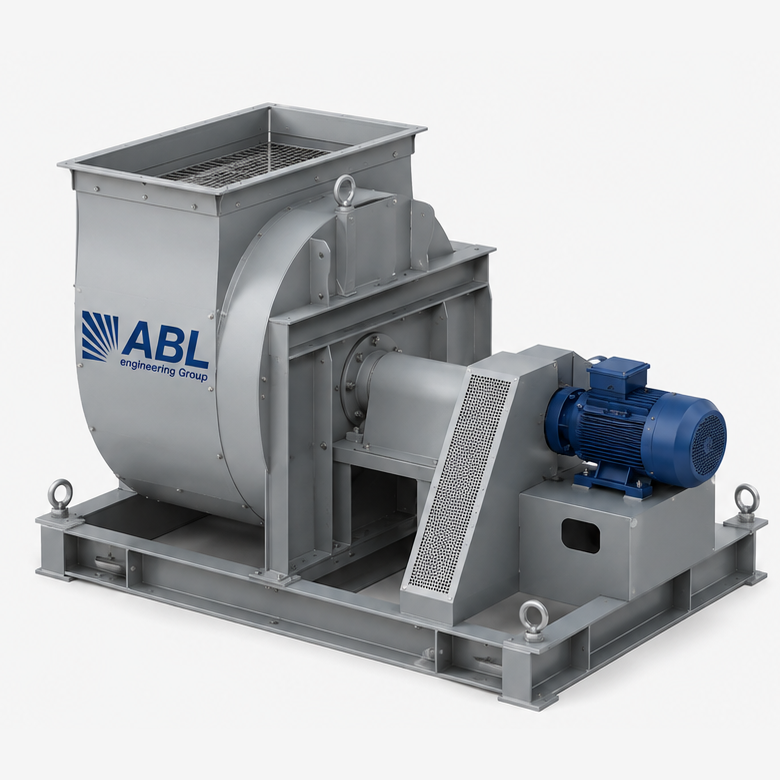 Центробежный вентилятор дымоудаления ABL-XFB на опорной раме